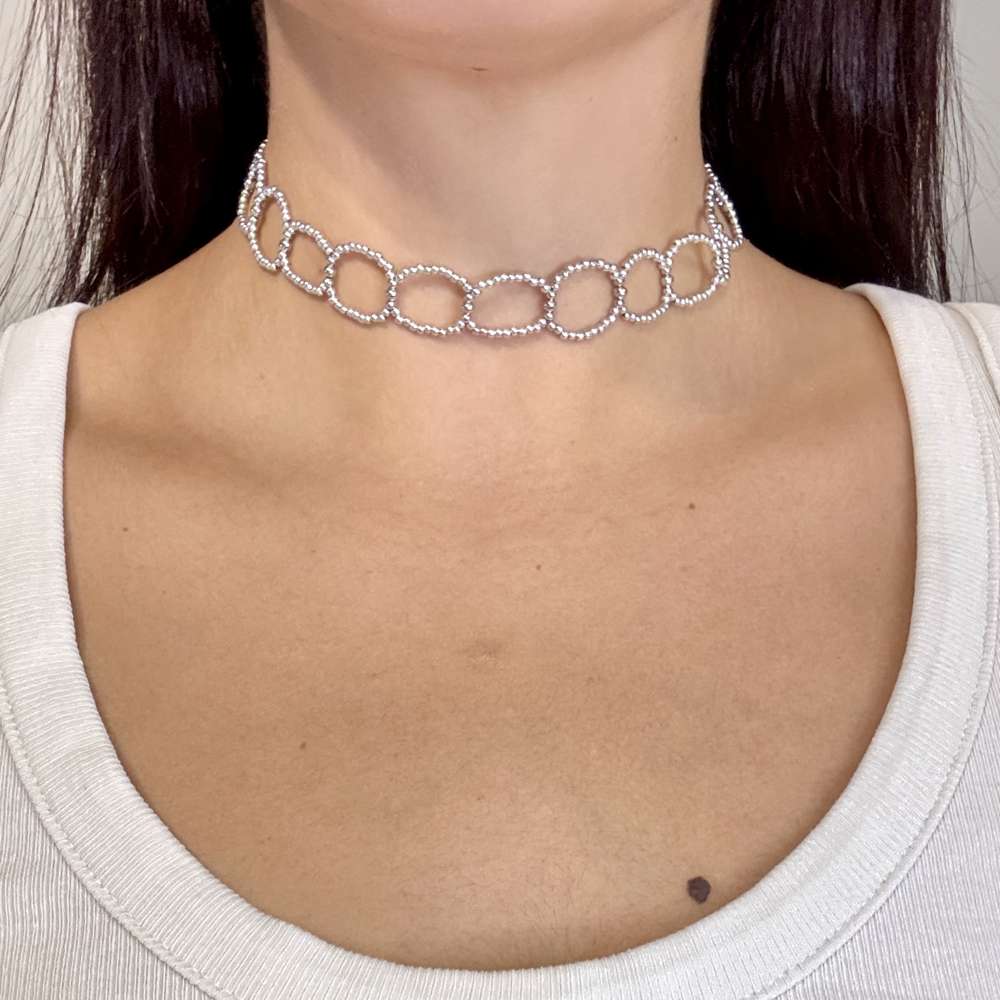 ΓΥΝΑΙΚΕΙΟ CHOKER ΑΤΣΑΛΙΝΟ ΣΕ ΑΣΗΜΙ  ΧΡΩΜΑ THE STEEL CHOICE (K04435PA)