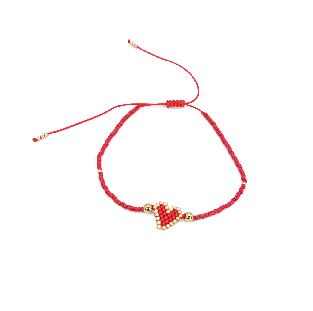 ΓΥΝΑΙΚΕΙΟ ΒΡΑΧΙΟΛΙ ΜΕ ΚΟΚΚΙΝΟ ΣΚΟΙΝΙ MACRAME (B03068PA)