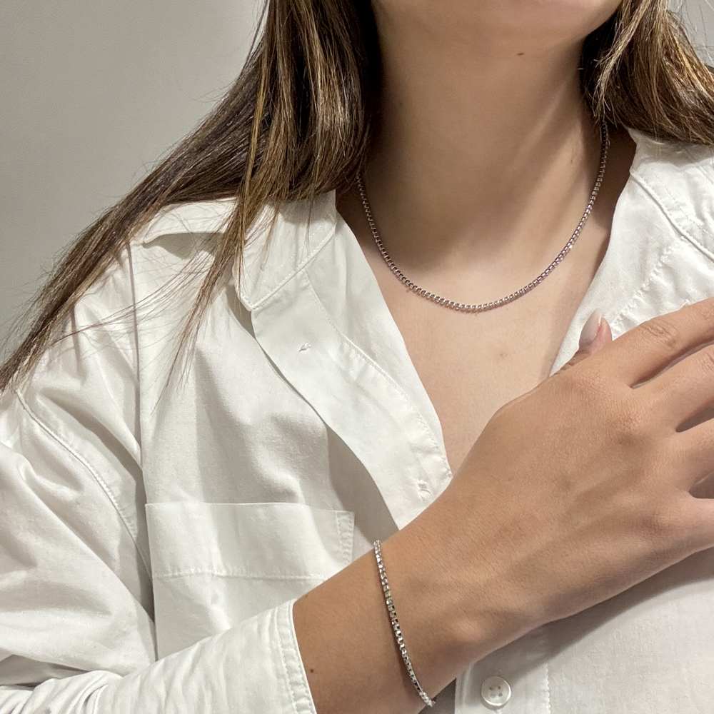 ΣΕΤ ΑΠΟ ΓΥΝΑΙΚΕΙO ΑΤΣΑΛΙΝΟ ΚΟΛΙΕ KAI ΒΡΑΧΙΟΛΙ  ΣΕ ΑΣΗΜΙ ΧΡΩΜΑ (MSET0007P)